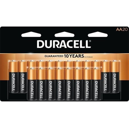 DURACELL Battery, 15 V Battery, 2450 mAh, AA Battery, Alkaline, Rechargeable No, BlackCopper MN1500B20